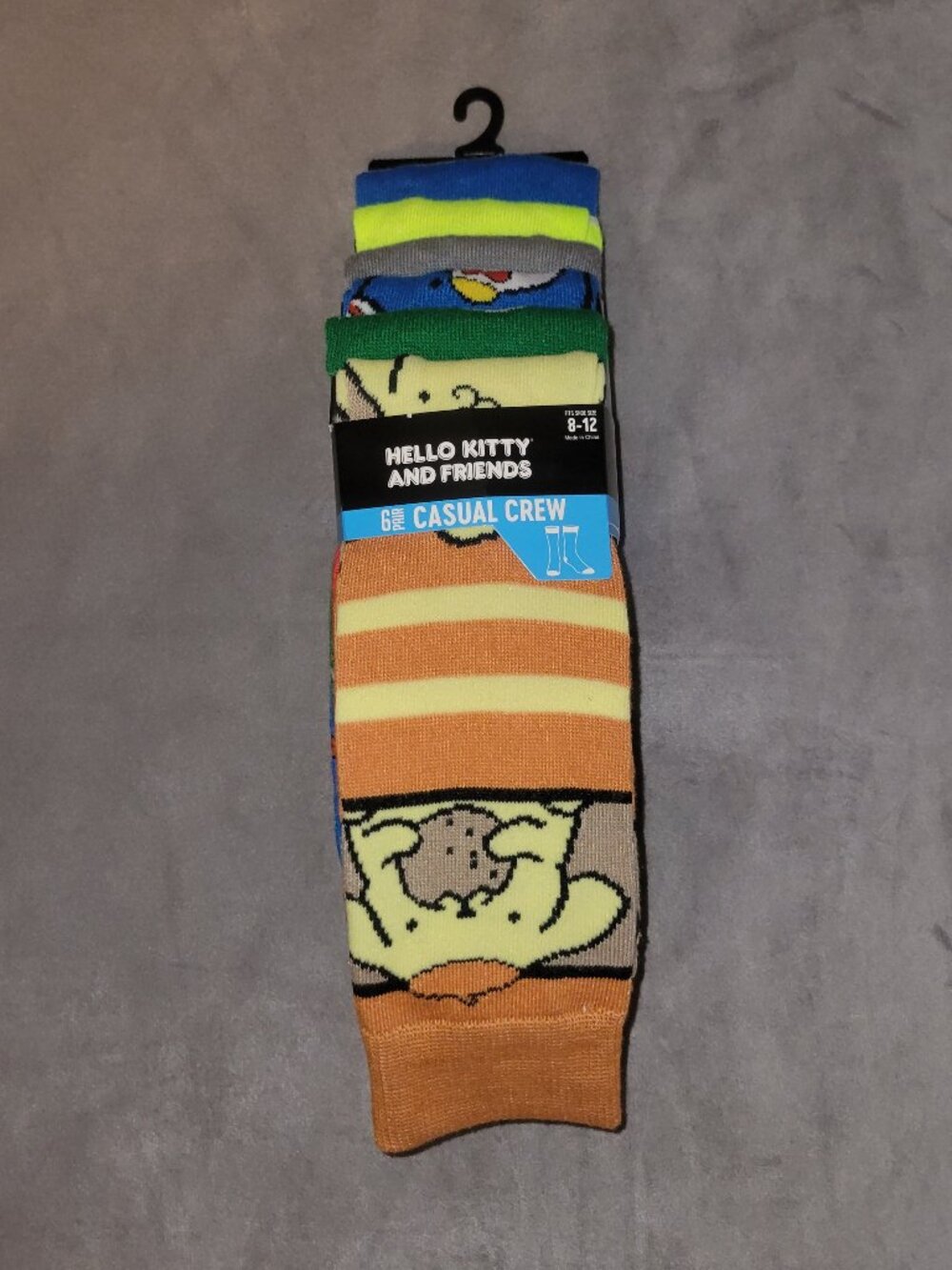 Hello Kitty and Friends Sanrio Crew Socks 6 Pair Pack Multicolor NWT Unisex 8-12